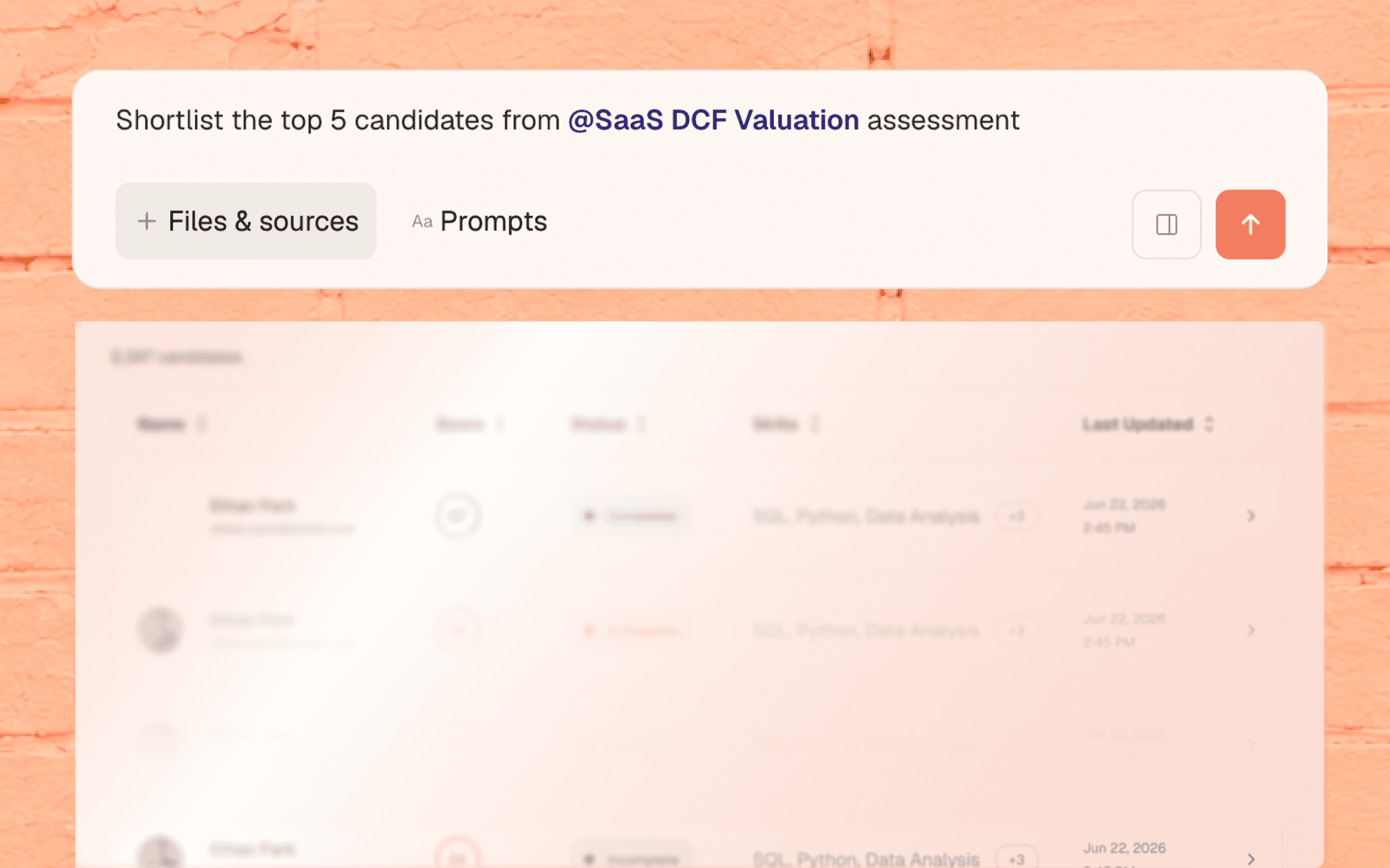 Skopeo AI shortlisting top candidates from an assessment